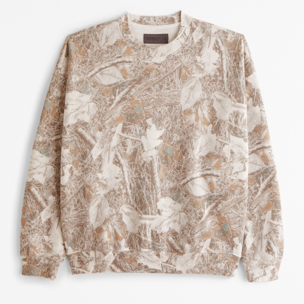 Abercrombie & Fitch Camo Beige Oversized Sweater